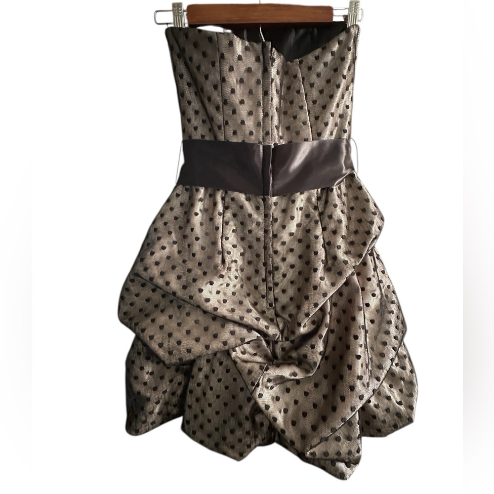 Vintage Jessica McClintock for Gunne Sax Black lPolka Dot Bubble Hem Prom Dress - Picture 3 of 10